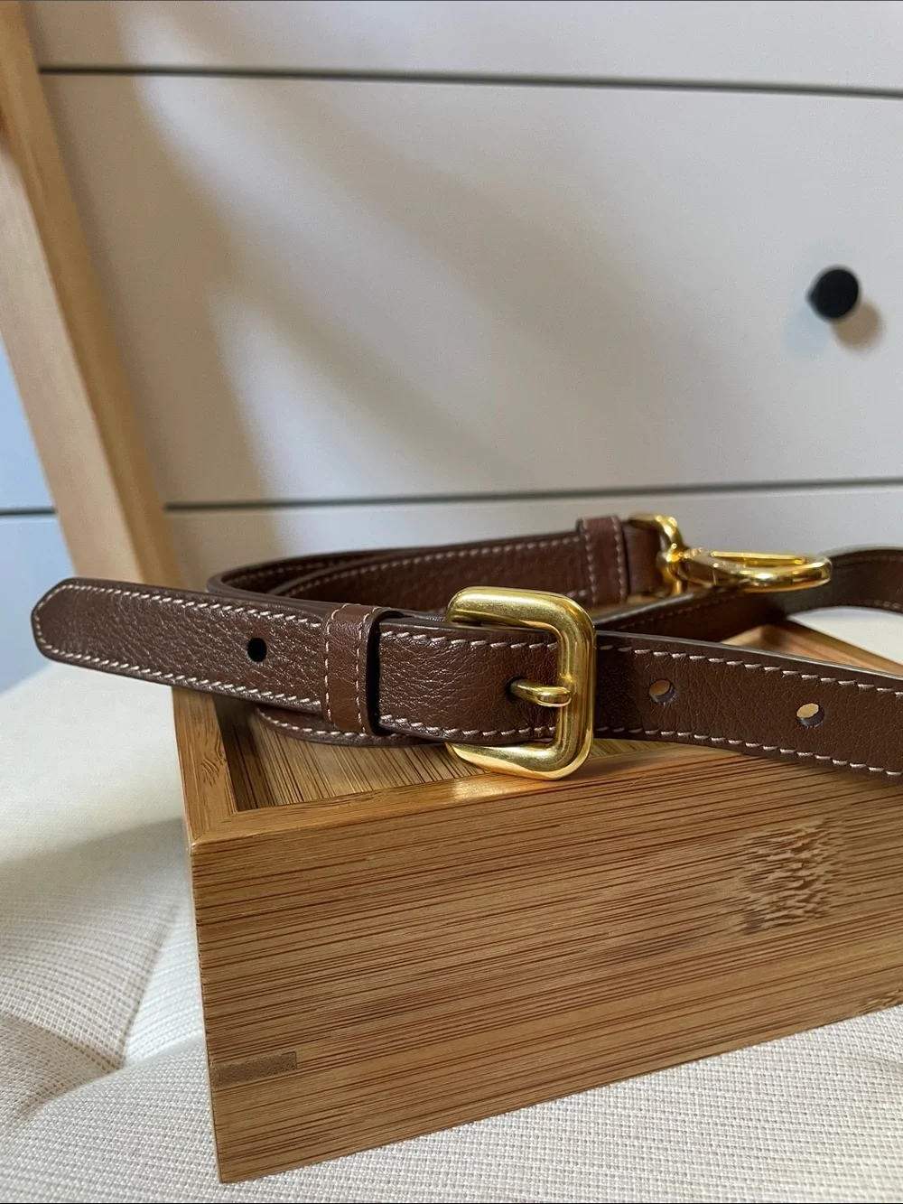 Authentic Prada Replacement Shoulder / Crossbody Strap in Brown/Gold